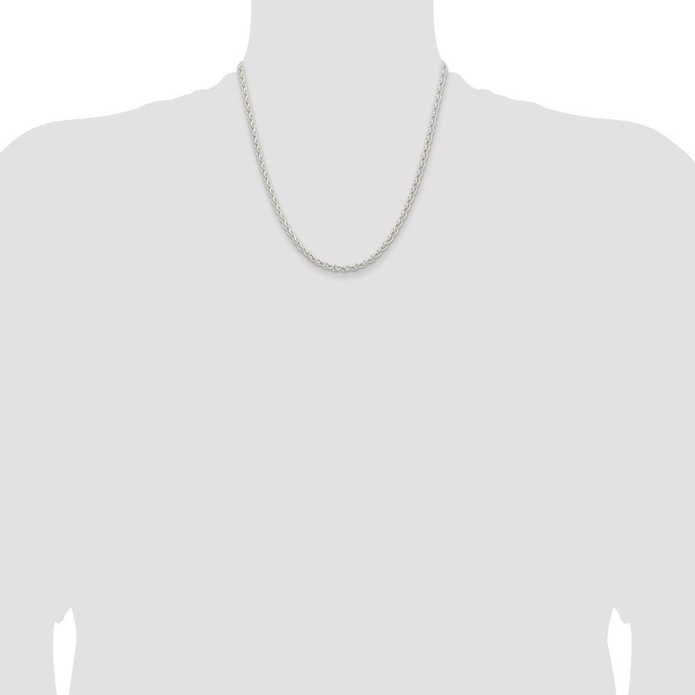 Buy Stylish 3.7mm Round Spiga Chain in Sterling Silver - Affordable Luxury!