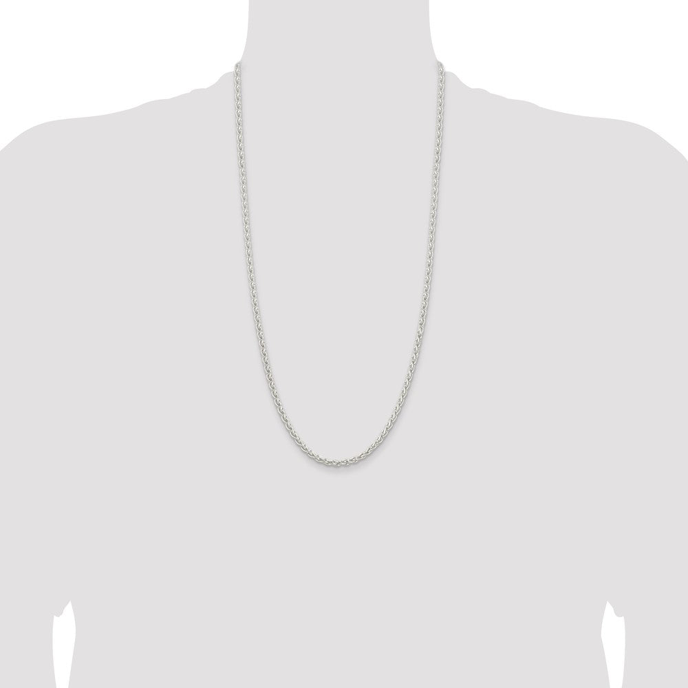 Buy Stylish 3.7mm Round Spiga Chain in Sterling Silver - Affordable Luxury!