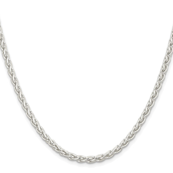 Rhodium-Plated Sterling Silver 3.7mm Spiga Chain - Style GR1-1034166