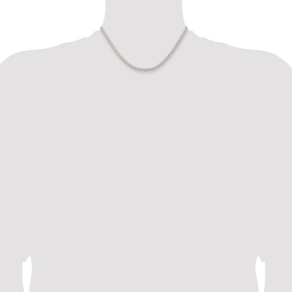 Exclusive Rhodium-Plated Sterling Silver 3.7mm Spiga Chain - Stylish Value