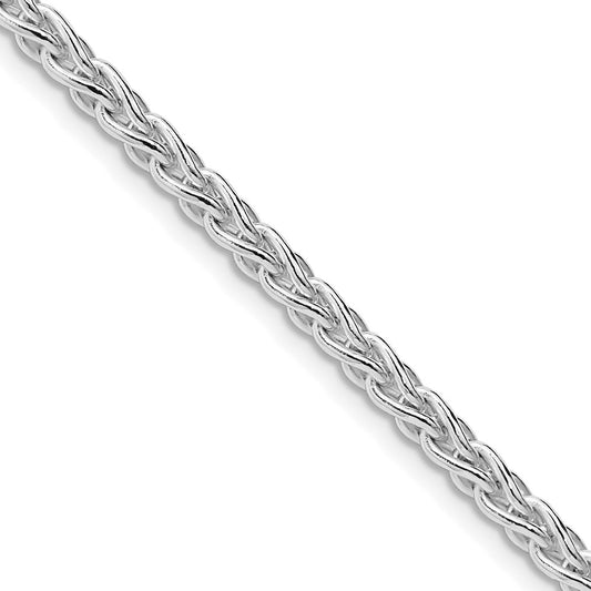 High-Quality Rhodium-Plated Sterling Silver 3.7mm Spiga Chain - Stylish Value