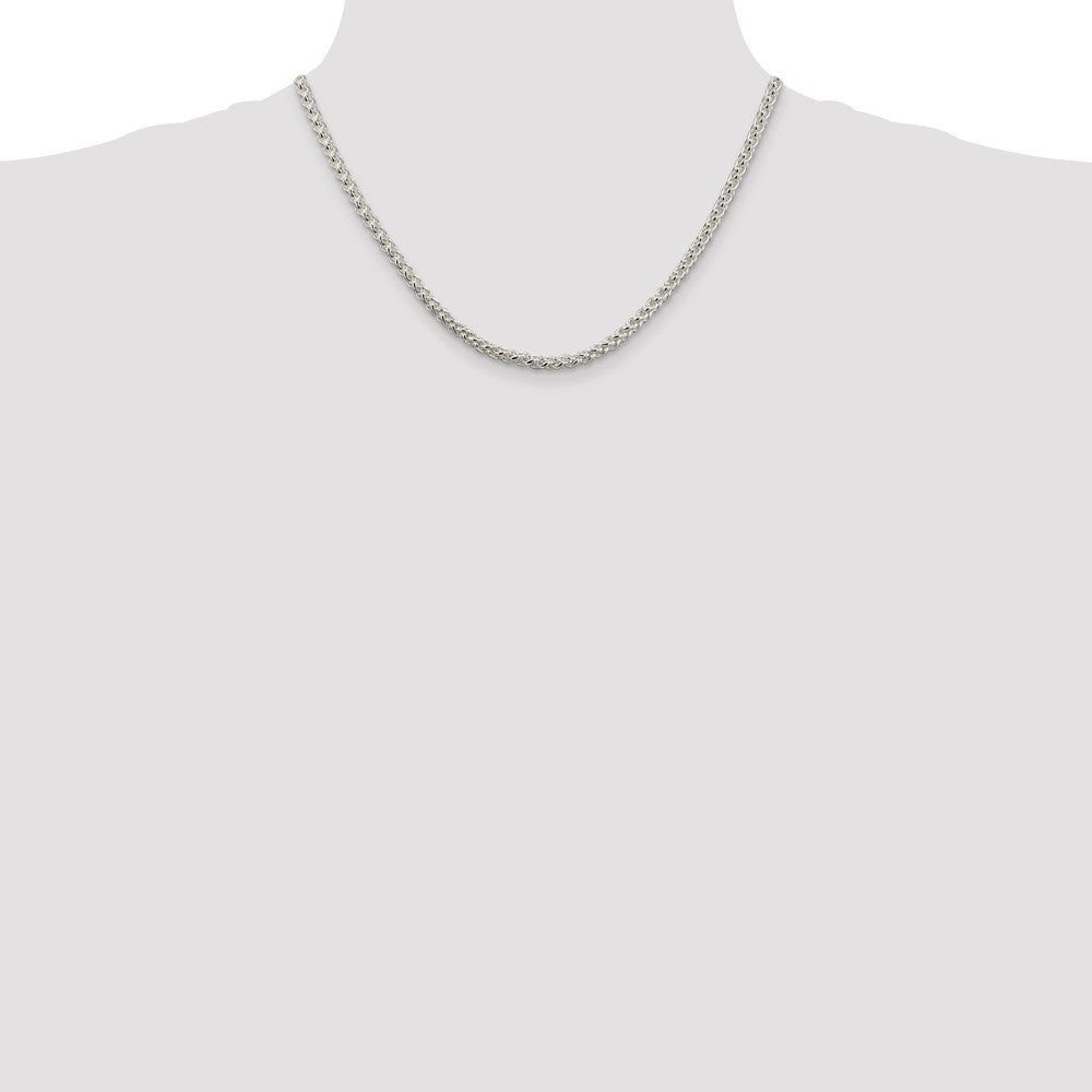 High-Quality 4mm Round Spiga Chain in Sterling Silver - Affordable Luxury!