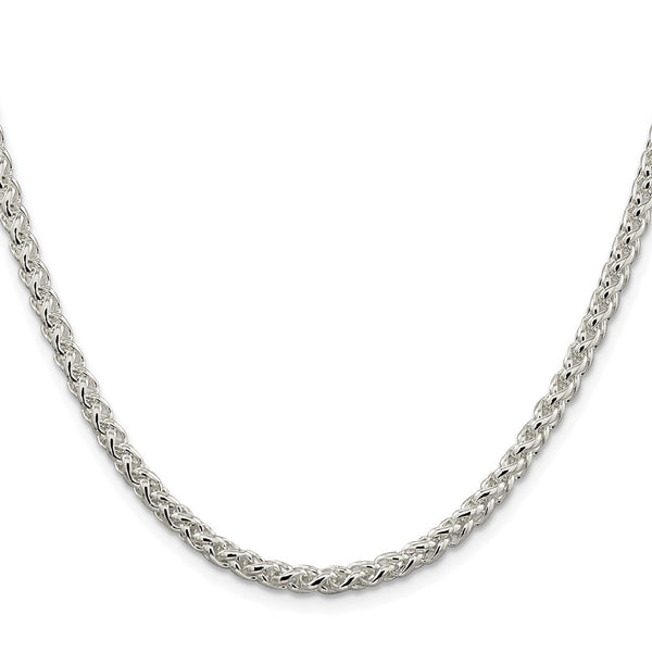 Rhodium-Plated 4mm Round Spiga Chain in Sterling Silver - Style GR1-1034518