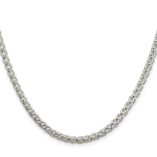 Buy Stylish Rhodium-Plated 4mm Round Spiga Chain in Sterling Silver - Value!