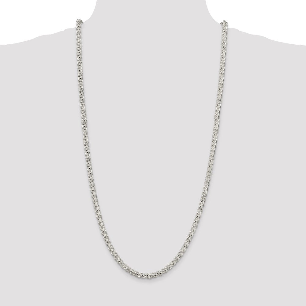 High-quality 5mm Round Spiga Chain in Sterling Silver | Stylish & Affordable