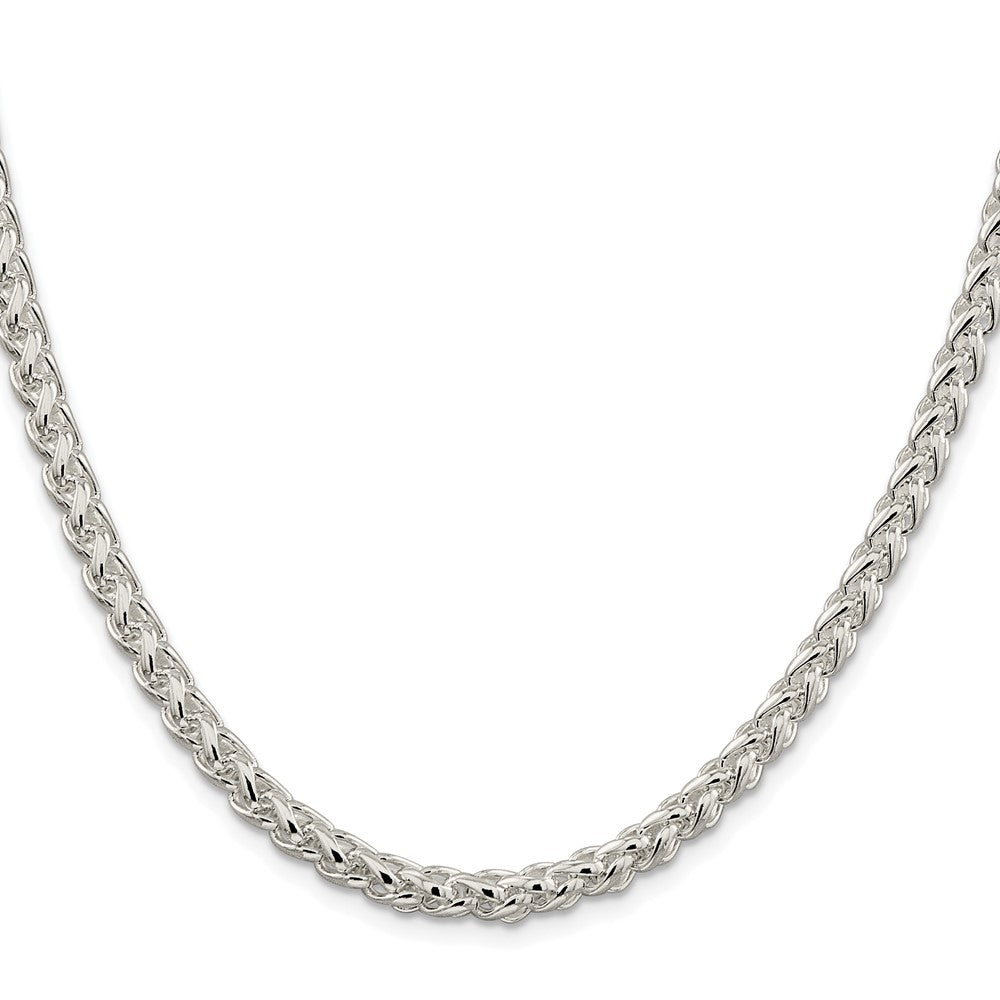 Buy Exclusive Rhodium-Plated 5mm Round Spiga Chain in Sterling Silver, Stylish!