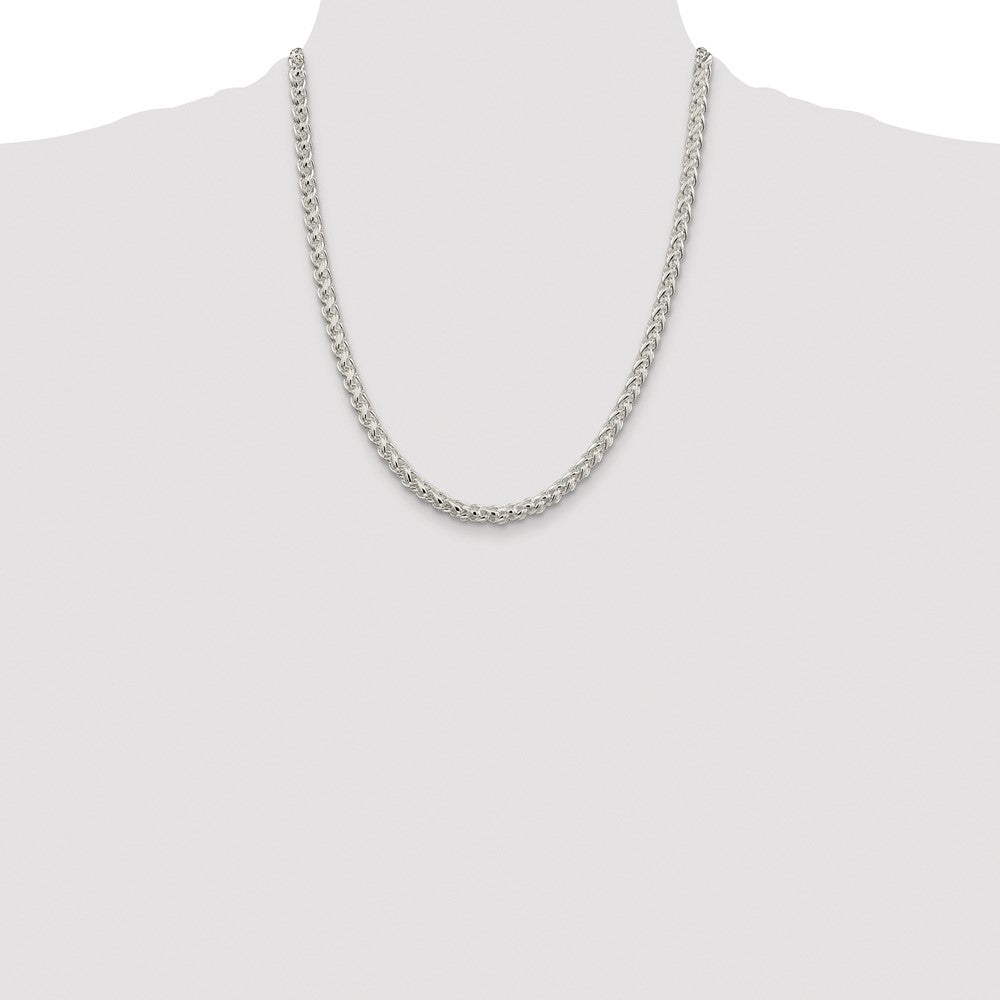 Buy Stylish 5mm Rhodium-Plated Spiga Chain in Sterling Silver - High-Quality Value