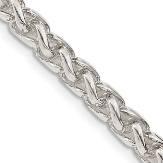 High-quality 5mm Round Spiga Chain in Sterling Silver | Stylish & Affordable