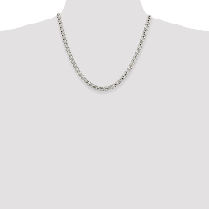 Buy Stylish 6mm Round Spiga Chain in Sterling Silver - Affordable Luxury Jewelry-4
