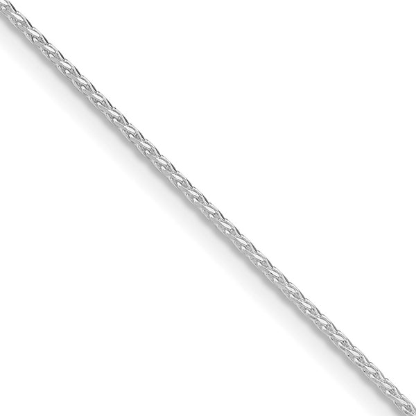 Rhodium-Plated .95mm Diamond-Cut Round Spiga Chain