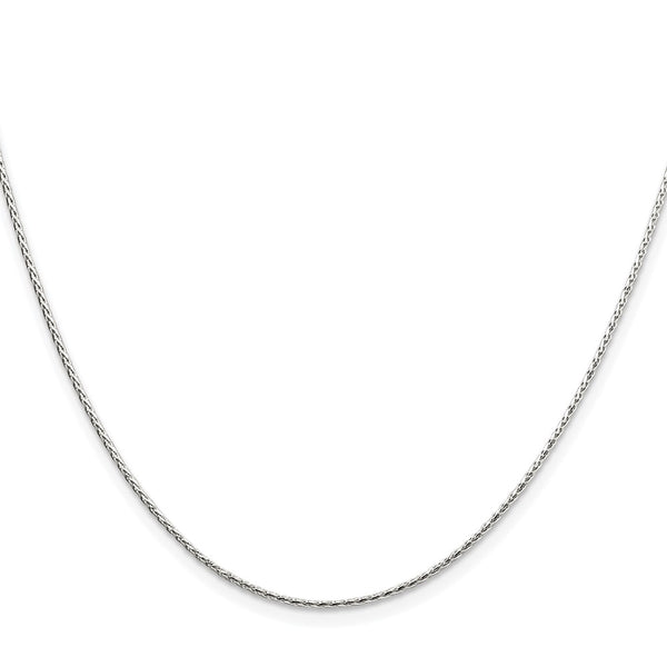 Rhodium-Plated 1.25mm Diamond-Cut Round Spiga Chain