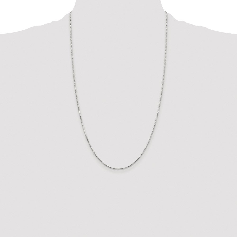 High-Quality Rhodium-Plated 1.25mm Diamond-Cut Round Spiga Chain - Stylish Value