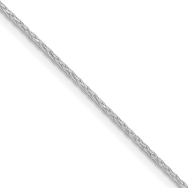 Rhodium-Plated 1.25mm Diamond-Cut Round Spiga Chain