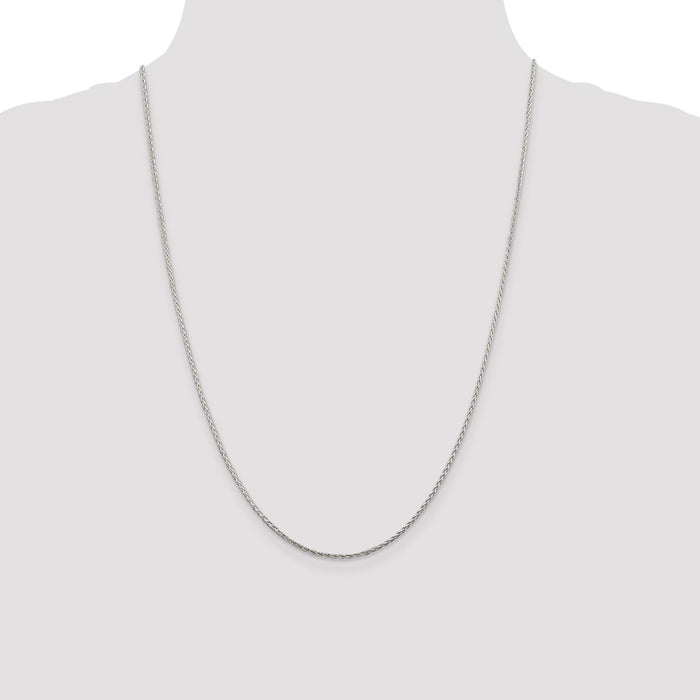 Buy Stylish 1.45mm Diamond-Cut Round Spiga Chain in Sterling Silver - Luxury Value!-4