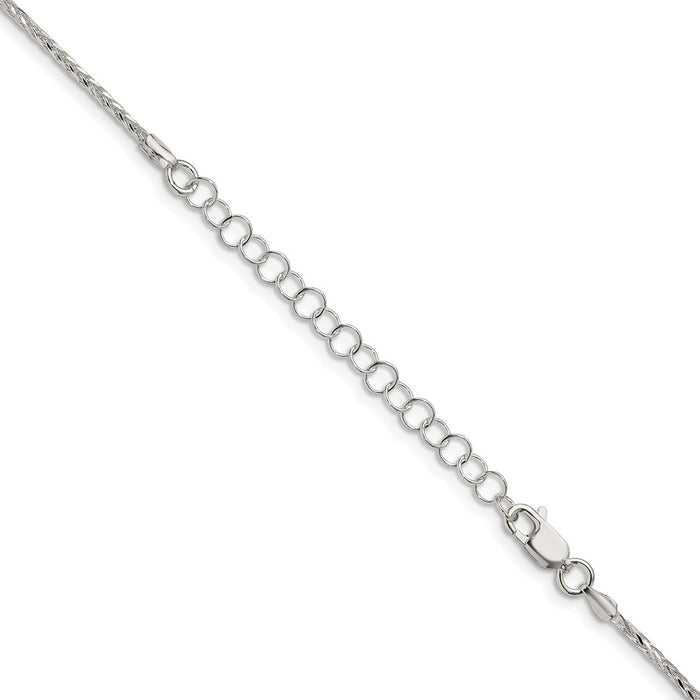 Buy Exclusive 1.45mm Diamond-Cut Round Spiga Chain in Sterling Silver - Stylish 2-Inch Extension-3