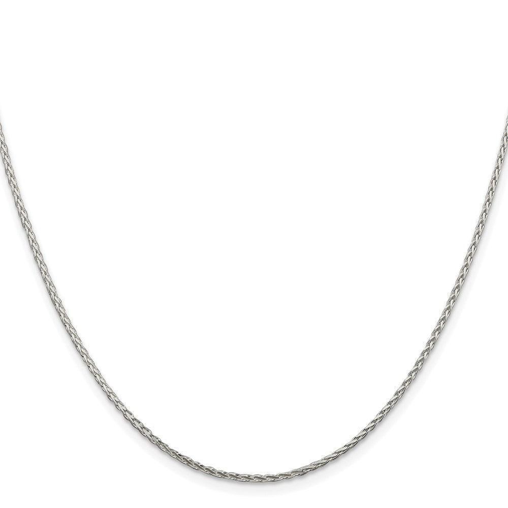 Buy Stylish 1.45mm Rhodium-Plated Sterling Silver Diamond-Cut Spiga Chain