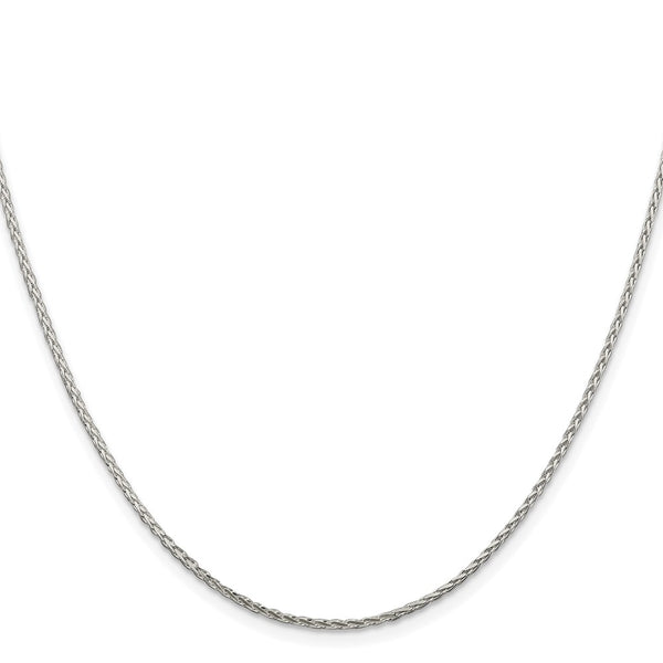 1.45mm Rhodium-Plated Sterling Silver Diamond-Cut Spiga Chain