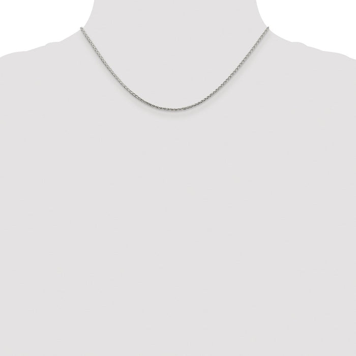 Buy Stylish Rhodium-Plated Sterling Silver 1.45mm Diamond-Cut Chain - Luxury Design-4