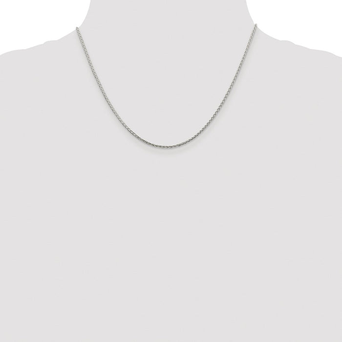 Buy Stylish 1.45mm Rhodium-Plated Sterling Silver Diamond-Cut Spiga Chain-4