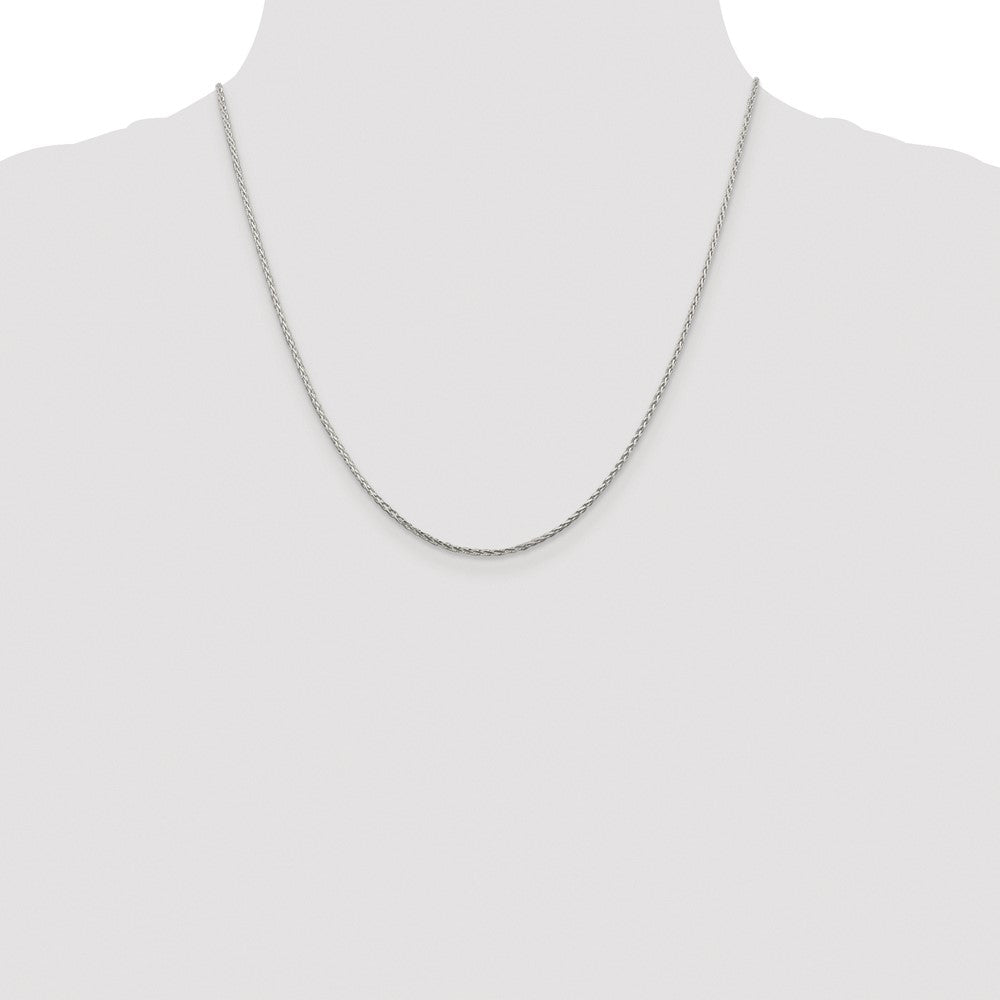 Buy Luxury Rhodium-Plated 1.45mm Sterling Silver Diamond-Cut Spiga Chain
