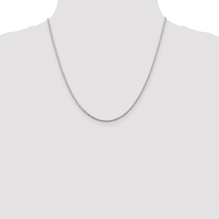Buy Luxury Rhodium-Plated 1.45mm Sterling Silver Diamond-Cut Spiga Chain-4