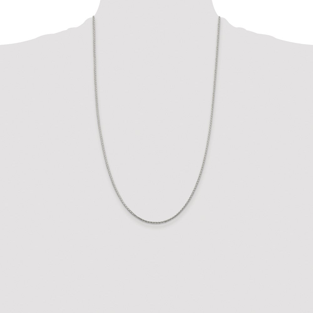 Buy Luxury Rhodium-Plated Sterling Silver 1.45mm Diamond-Cut Spiga Chain