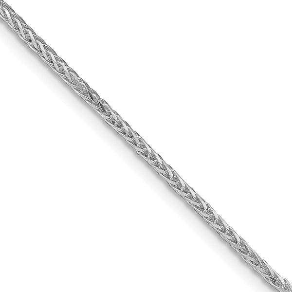 1.45mm Rhodium-Plated Sterling Silver Diamond-Cut Spiga Chain