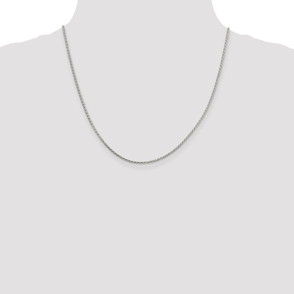Buy Stylish 1.7mm Diamond-Cut Round Spiga Chain in Sterling Silver