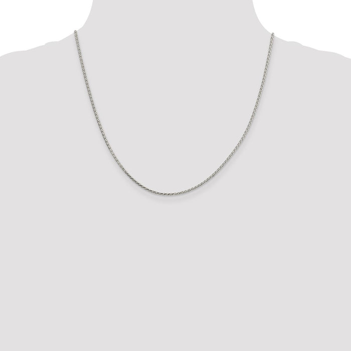 Buy Stylish 1.7mm Diamond-Cut Round Spiga Chain in Sterling Silver-4