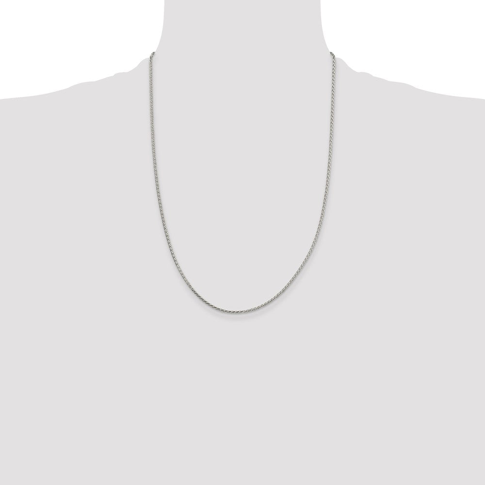 Buy Stylish 1.7mm Diamond-Cut Round Spiga Chain in Sterling Silver - Luxury Value