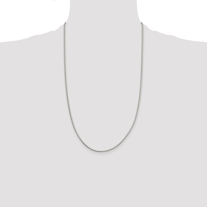 Buy 1.7mm Diamond-Cut Round Spiga Chain in Sterling Silver - Stylish Value!-4