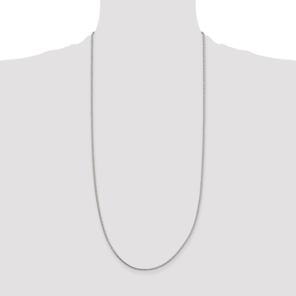 Exclusive 1.7mm Diamond-Cut Round Spiga Chain in Sterling Silver - Stylish Value