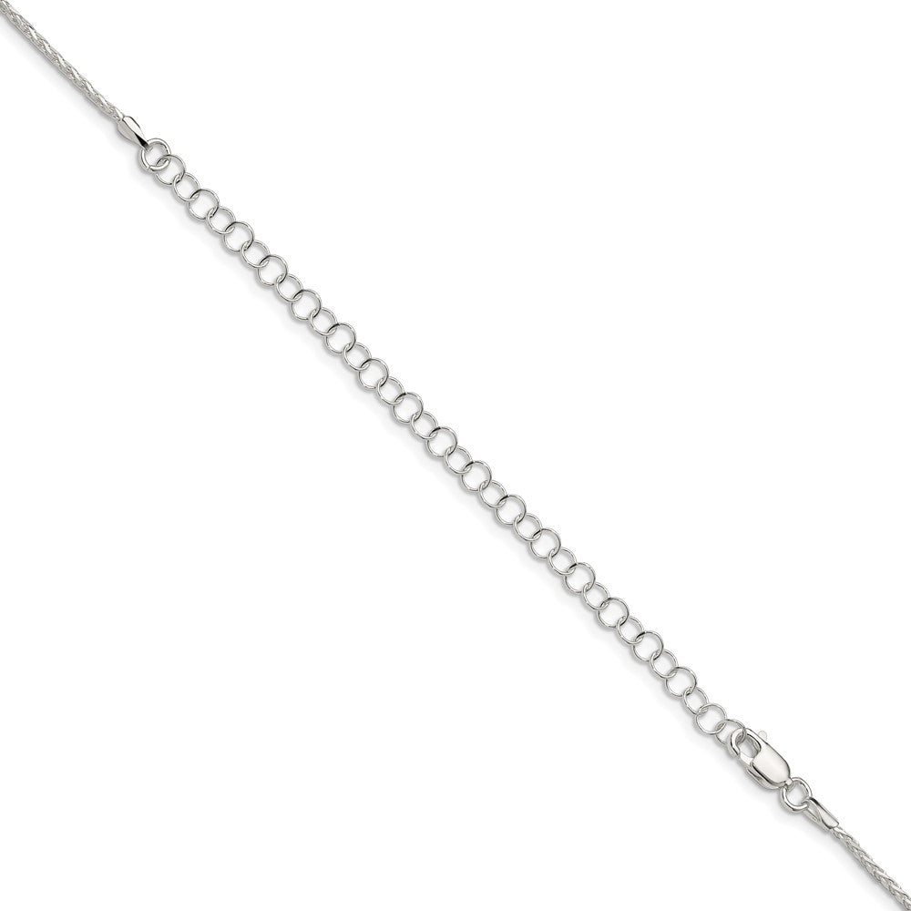 High-Quality 1.7mm Sterling Silver Diamond-Cut Spiga Chain - Stylish 4-Inch Extension