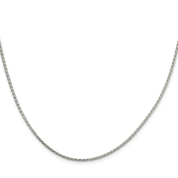 Rhodium-Plated Sterling Silver 1.7mm Diamond-Cut Spiga Chain