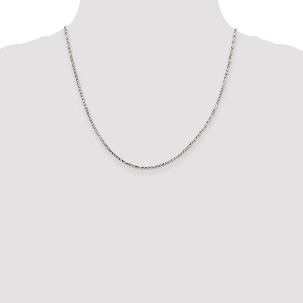Exclusive 1.7mm Diamond-Cut Spiga Chain in Rhodium-Plated Sterling Silver