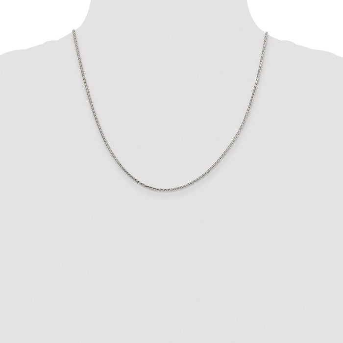 Exclusive 1.7mm Diamond-Cut Spiga Chain in Rhodium-Plated Sterling Silver-4