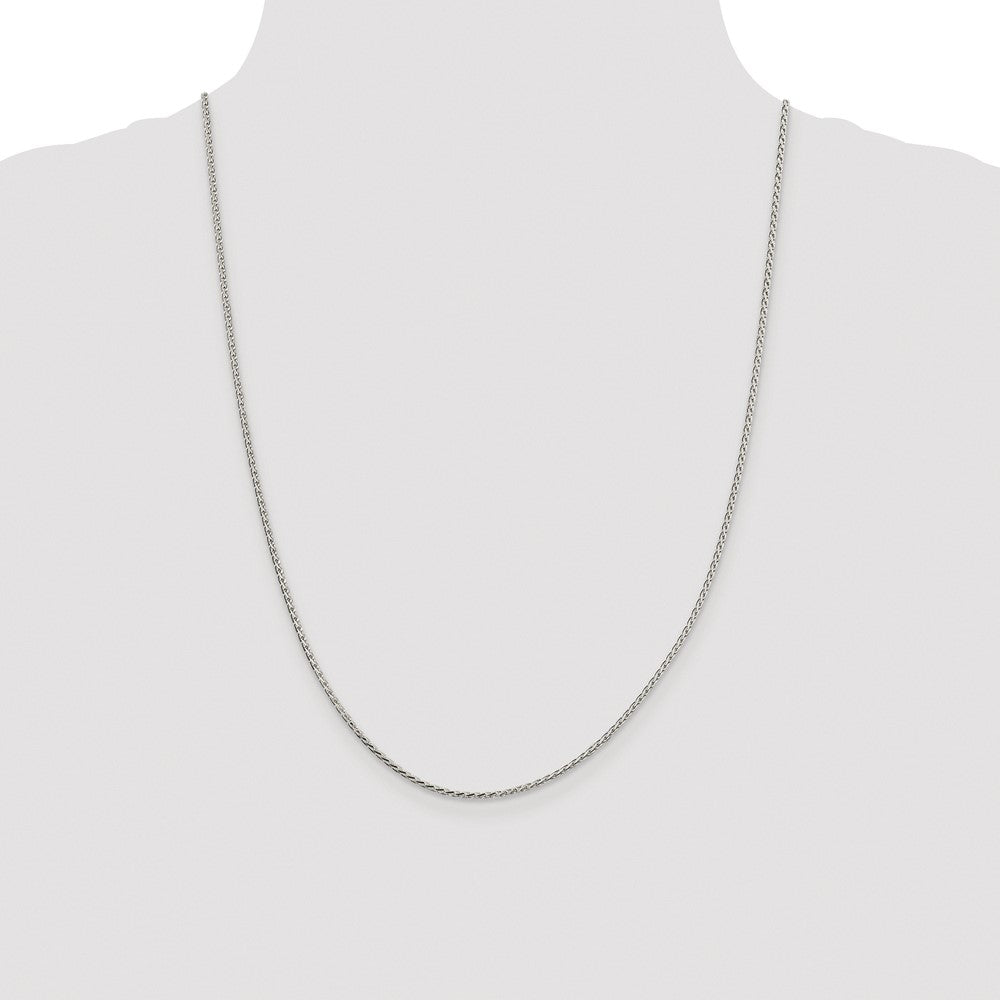 Buy Stylish Rhodium-Plated Sterling Silver 1.7mm Diamond-Cut Chain - Affordable Value!