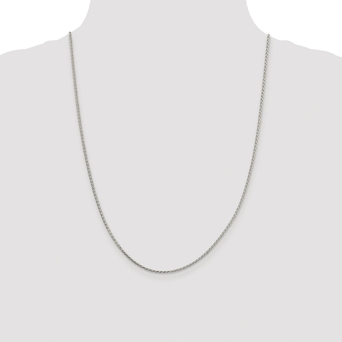 Buy Stylish Rhodium-Plated Sterling Silver 1.7mm Diamond-Cut Chain - Affordable Value!-4