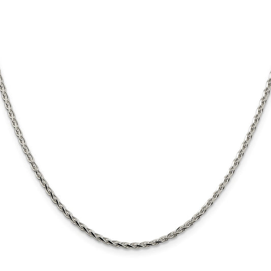 Buy Stylish 2.15mm Diamond-Cut Round Spiga Chain in Sterling Silver - Affordable Elegance