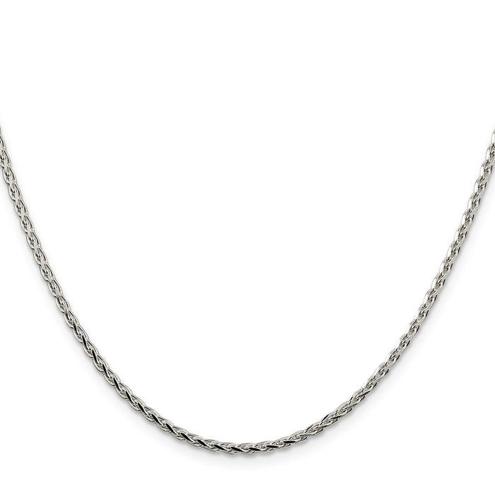 Buy Stylish 2.15mm Diamond-Cut Round Spiga Chain Necklace in Sterling Silver-2