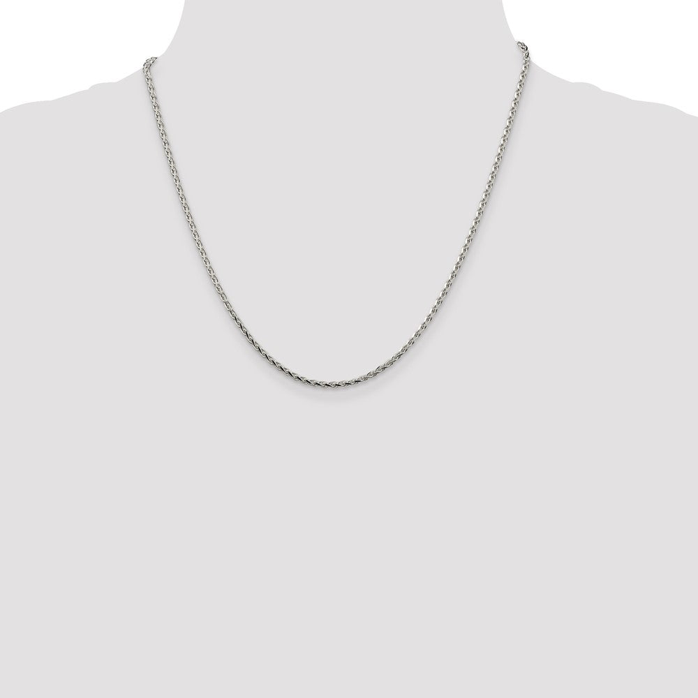 Buy Stylish 2.15mm Diamond-Cut Round Spiga Chain in Sterling Silver