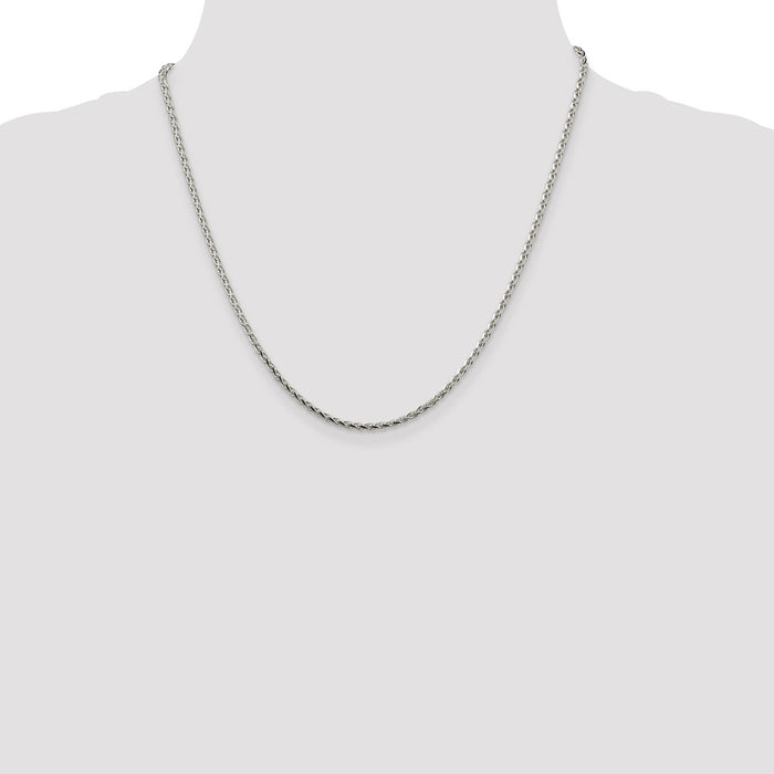 Buy Stylish 2.15mm Diamond-Cut Round Spiga Chain in Sterling Silver-4