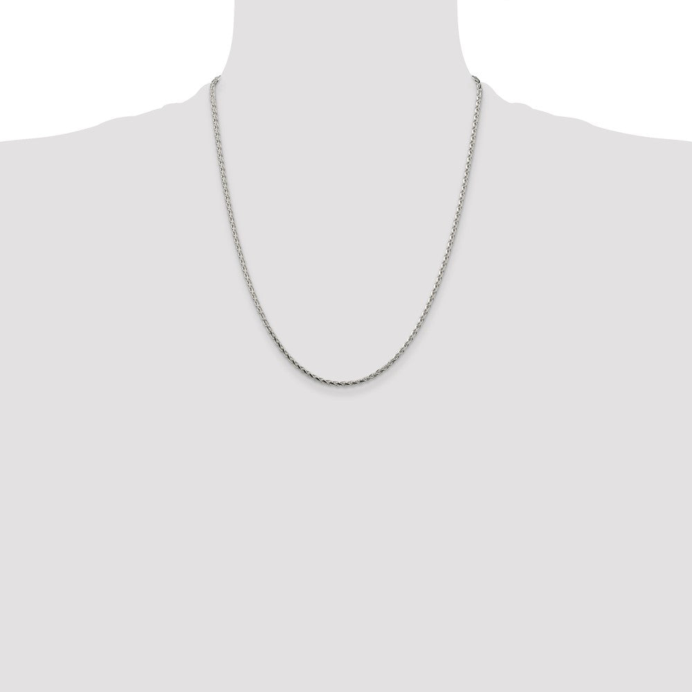 Buy Stylish 2.15mm Diamond-Cut Round Spiga Chain in Sterling Silver - Affordable Elegance