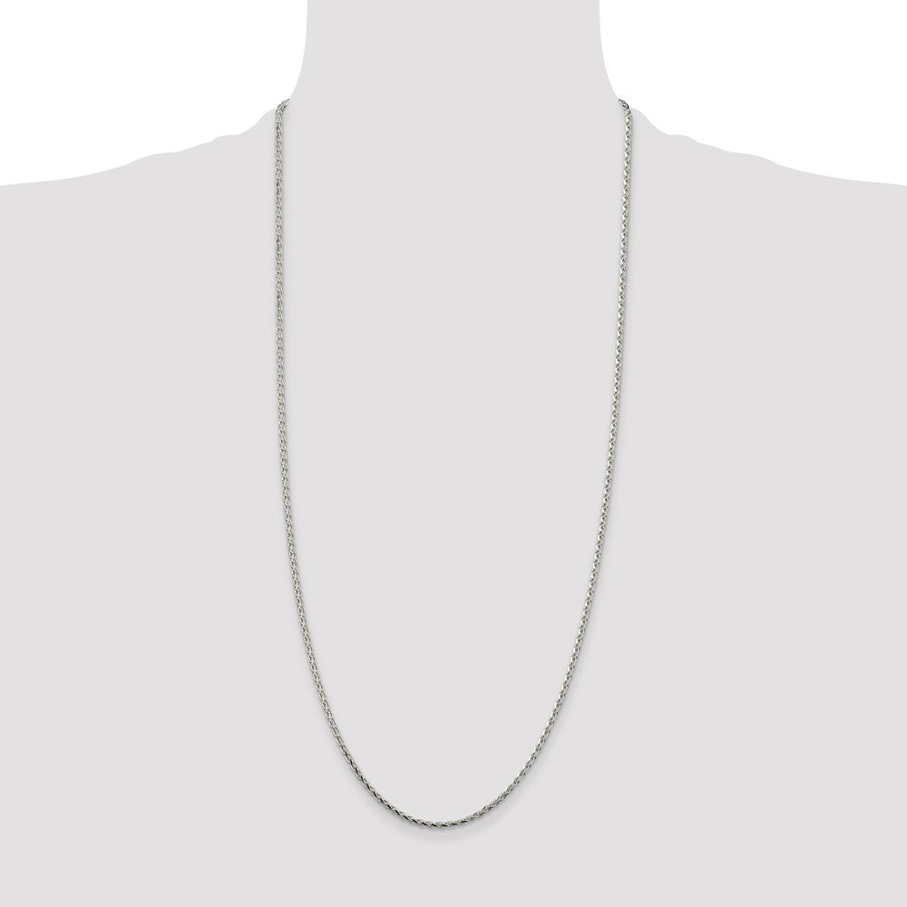 Buy 2.15mm Diamond-Cut Round Spiga Chain in Sterling Silver | Stylish Value
