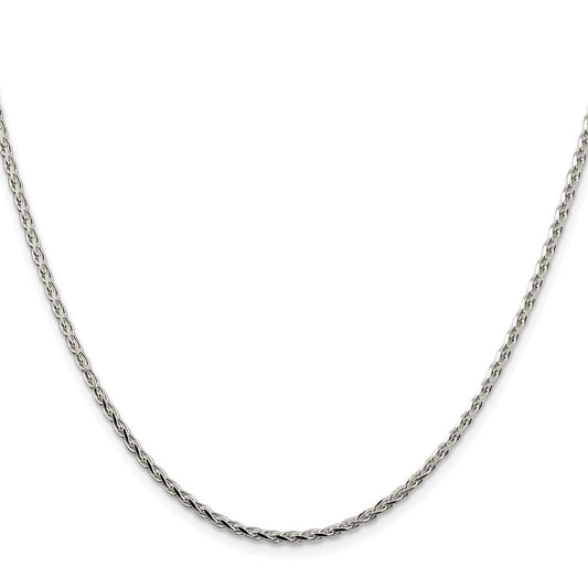 Buy Stylish 2.15mm Rhodium-Plated Sterling Silver Diamond-Cut Chain
