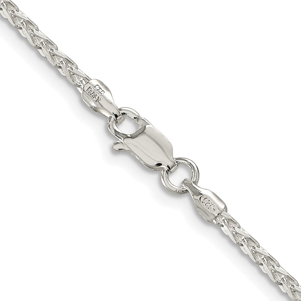 Buy Stylish 2.15mm Rhodium-Plated Sterling Silver Diamond-Cut Chain