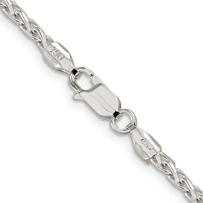 Buy Stylish 2.85mm Diamond-Cut Round Spiga Chain in Sterling Silver - Luxury Value-3