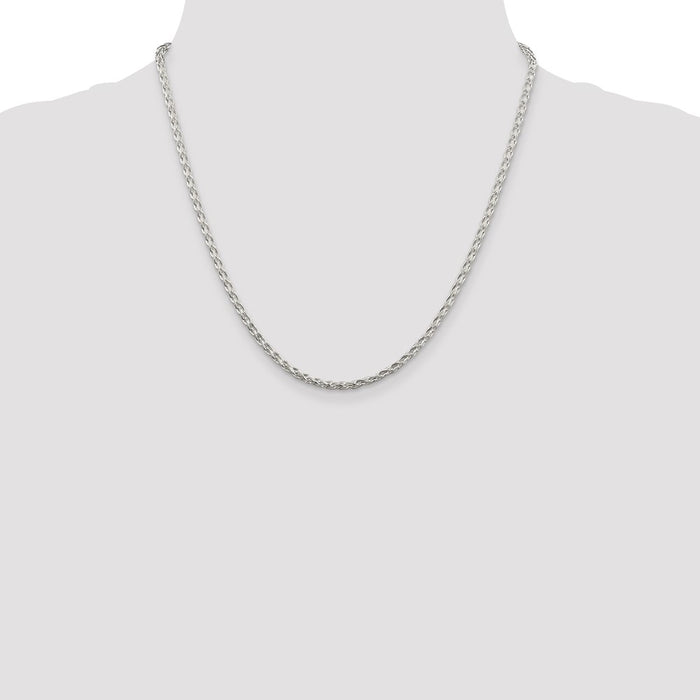Exclusive 2.85mm Diamond-Cut Round Spiga Chain in Sterling Silver - Stylish Value!-4