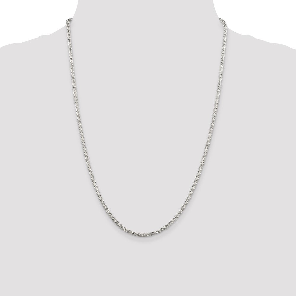 Buy Stylish 2.85mm Diamond-Cut Round Spiga Chain in Sterling Silver - Affordable Value