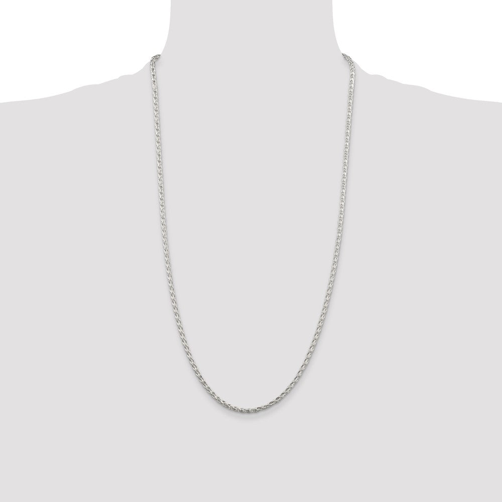 Buy Stylish 2.85mm Diamond-Cut Round Spiga Chain in Sterling Silver - Luxury Value